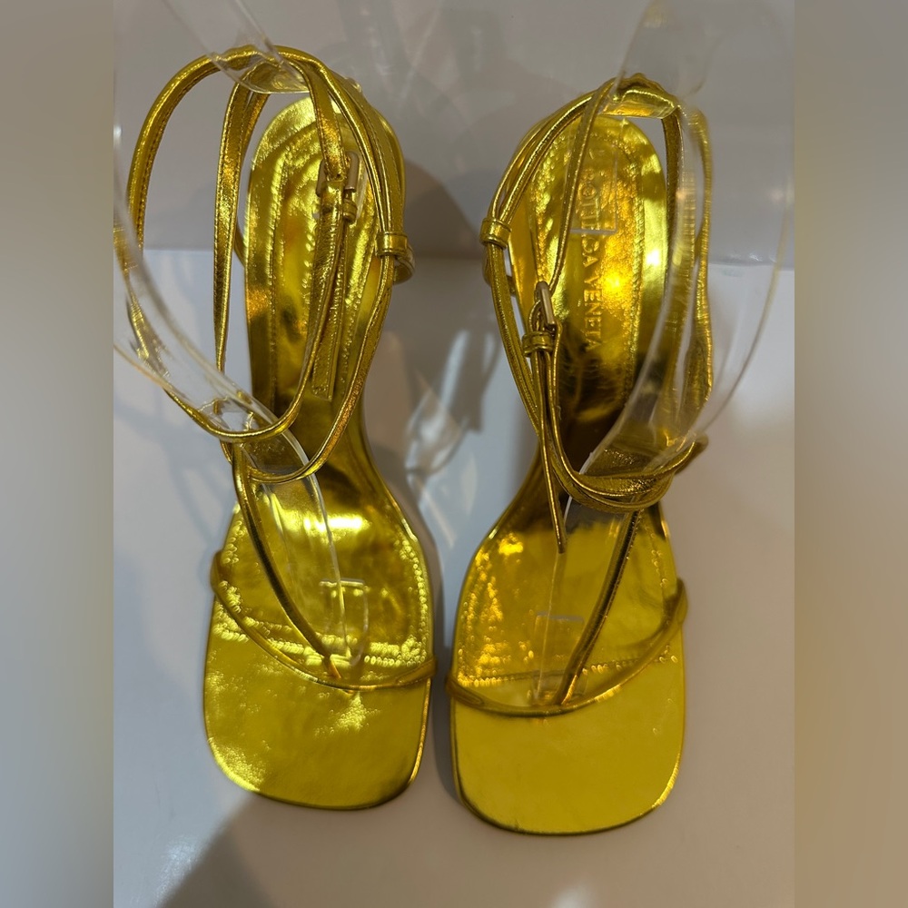 Bottega Veneta Women's Metallic Sandals Sz 38.5 Great Condition - Picture 3 of 7